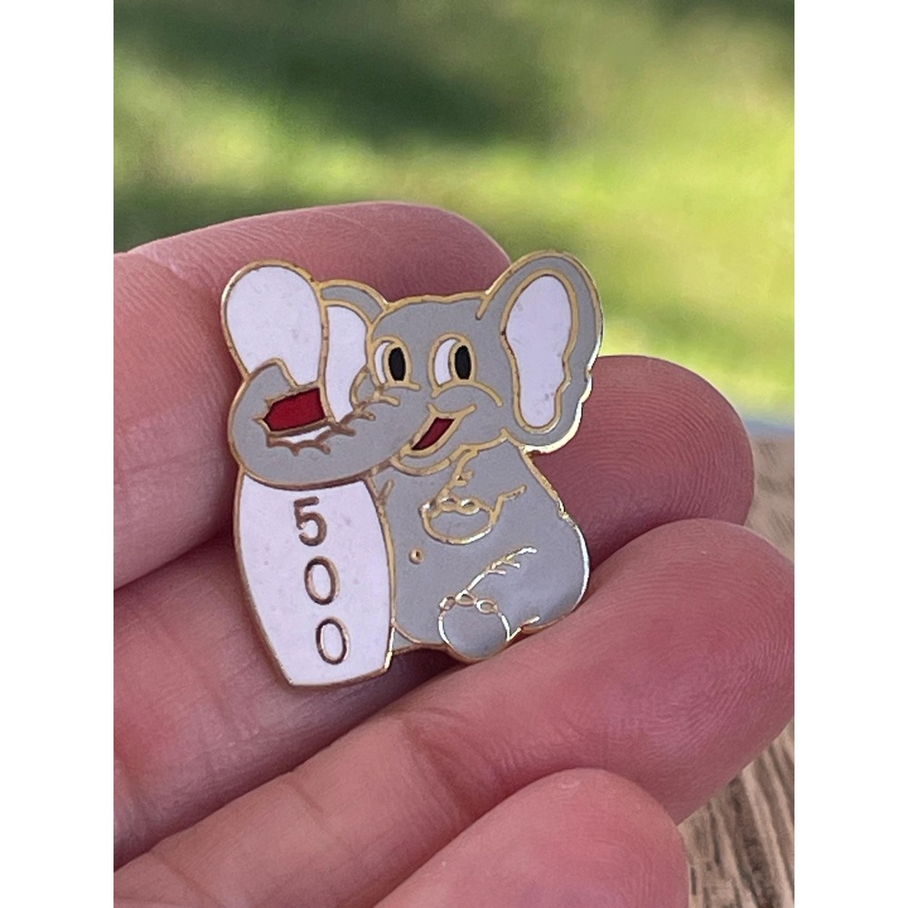 00030 - Vintage Elephant with Bowling Pins Enamel Pin ā CSanders ā Made in Chile
